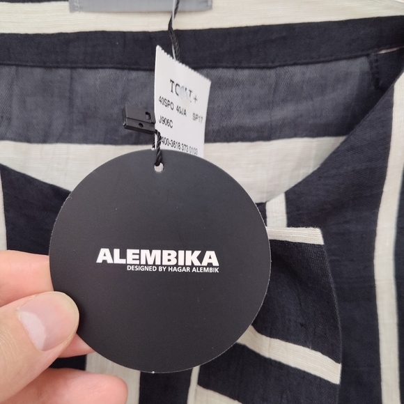 NEW Alembika striped blazer jacket 2X 3X plus size linen cotton new summer - Picture 4 of 13